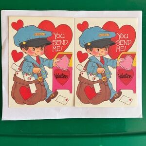 Vintage Valentine's Day Cards  Mailman Design 1950’s Scrapbook Journaling